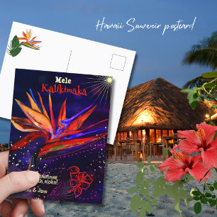 Cartes Pour Fêtes Annuelles Mele Kalikimaka Oiseau de Paradis Vacances Hawaïen