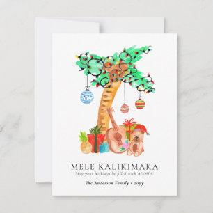 Cartes Pour Fêtes Annuelles Mele Kalikimaka Palm Guitare Noël hawaïen