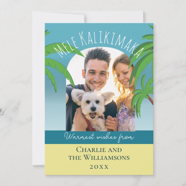 Cartes Pour Fêtes Annuelles Mele Kalikimaka Palm Photo (Devant)