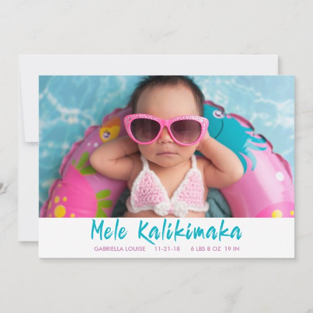 Cartes Pour Fêtes Annuelles Mele Kalikimaka Photo de Noël Bébé Naissance Fête (Devant)