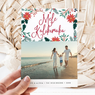 Cartes Pour Fêtes Annuelles Mele Kalikimaka   Photo de Noël hawaïenne