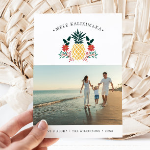Cartes Pour Fêtes Annuelles Mele Kalikimaka   Photo de Noël hawaïenne