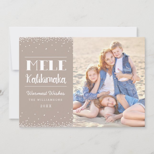 Cartes Pour Fêtes Annuelles Mele Kalikimaka Photo de Noël simple et moderne (Devant)