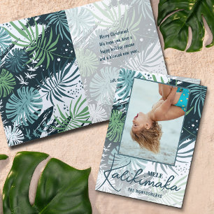 Cartes Pour Fêtes Annuelles Mele Kalikimaka Photo Tropical Pliée