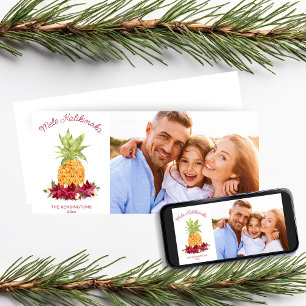 Cartes Pour Fêtes Annuelles Mele Kalikimaka Photos de Fête d'Ananas Floral