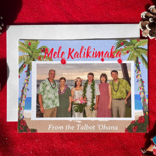 Cartes Pour Fêtes Annuelles Mele Kalikimaka Plage Hawaïenne Photo Personnalisé