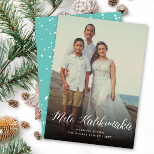 Cartes Pour Fêtes Annuelles Mele Kalikimaka Script Photo moderne de Noël