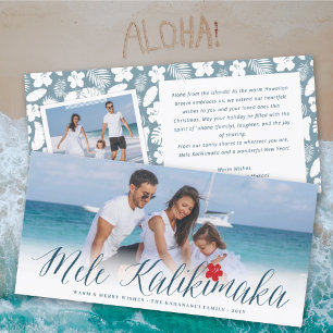 Cartes Pour Fêtes Annuelles Mele Kalikimaka Script Photo moderne de Noël