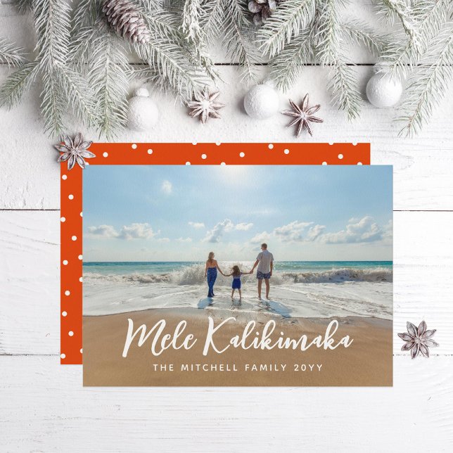 Cartes Pour Fêtes Annuelles Mele Kalikimaka Toute photo de voeux (Créateur téléchargé)
