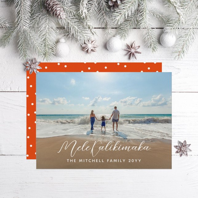 Cartes Pour Fêtes Annuelles Mele Kalikimaka Toute photo de voeux (Créateur téléchargé)