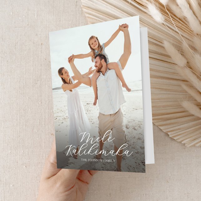 Cartes Pour Fêtes Annuelles Mele Kalikimaka Tropical 2 Photo Noël (Créateur téléchargé)