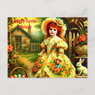 CARTES POUR FÊTES ANNUELLES MELODY ~ HAPPY EASTER BUNNY GREETING ~
