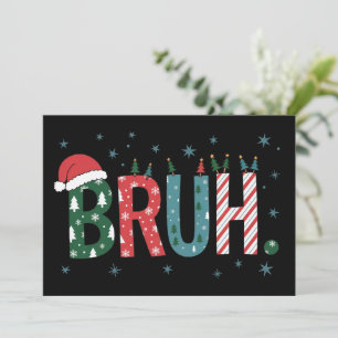 Cartes Pour Fêtes Annuelles Mème de Noël Bruh Drôle Chapeau de Père Noël Sarca
