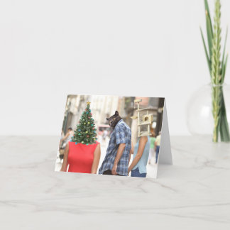 Cartes Pour Fêtes Annuelles Mème de Noël de chat de petit ami distrait