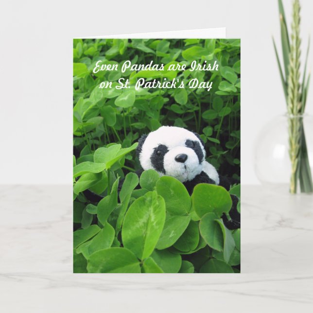 Cartes Pour Fêtes Annuelles Même les Pandas sont irlandais (Devant)