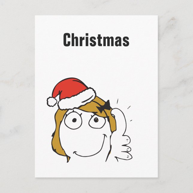 Cartes Pour Fêtes Annuelles Mèmes de Noël Blonde Troll Texte personnalisé MODI (Devant)