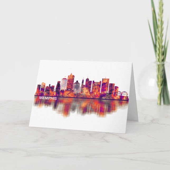 Cartes Pour Fêtes Annuelles Memphis Tennessee Skyline (Devant)