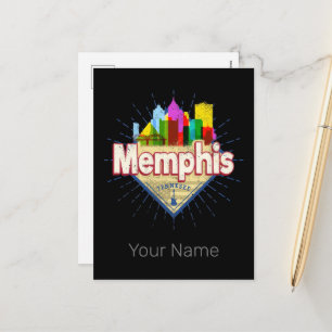 Cartes Pour Fêtes Annuelles Memphis Tennessee United States Retro Skyline