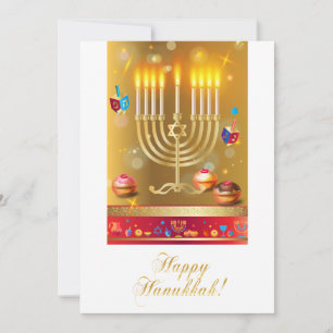 Cartes Pour Fêtes Annuelles Menorah de Hanukkah et toupies Hanukkah Fête juive