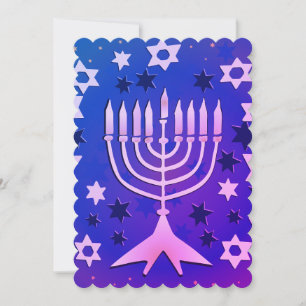 Cartes Pour Fêtes Annuelles Menorah - Happy Hanoukka Flat