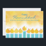 Cartes Pour Fêtes Annuelles MENORAH LIGHTS Hanukkah Holiday Greeting Card<br><div class="desc">All my designs are ONE-OF-A-KIND original pieces of artwork designed by me! You can only find them here! Most are created using Adobe Illustrator or Adobe Photoshop. Others are unique hand painted items in watercolor, gouache, and Indian Inks. All background colors, fonts and text can changed to match your desire....</div>