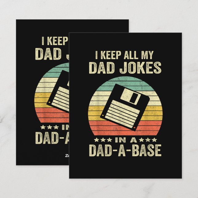 Cartes Pour Fêtes Annuelles Mens Funny dad Jokes in dad-a-Base (Devant / Derrière)