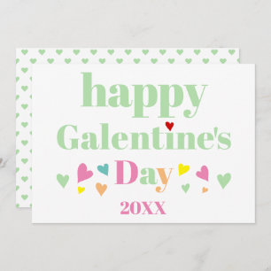 Cartes Pour Fêtes Annuelles Menthe verte typographie Joyeux Jour des Galentine