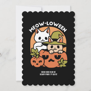 Cartes Pour Fêtes Annuelles Meow-Loween - Festive Halloween Conception de chat