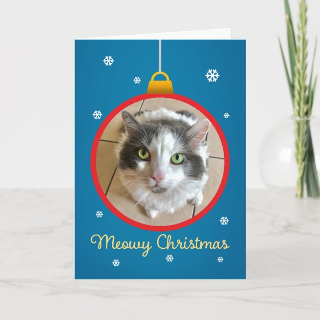 Cartes Pour Fêtes Annuelles MeowChristmas CADRE PERSONNALISÉ Ajouter votre cha (Devant)