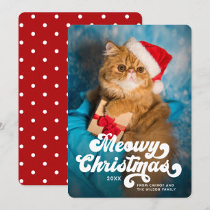 Cartes Pour Fêtes Annuelles MeowChristmas Simple Fun Photo moderne