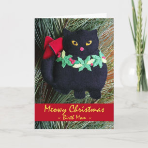 Cartes Pour Fêtes Annuelles Meowe Noël pour la mère de naissance, Felt Cat Orn