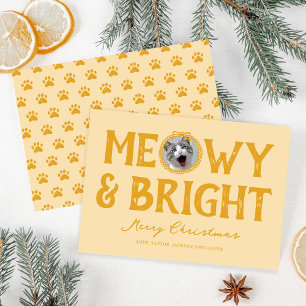 Cartes Pour Fêtes Annuelles Meowy & Bright Doodle Chat Photo Noël