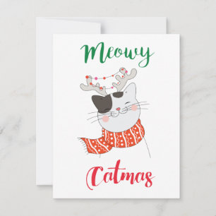 Cartes Pour Fêtes Annuelles Meowy Catmas, Joyeux Noël au chat