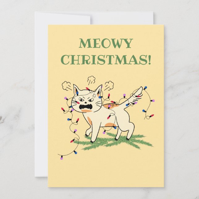 Cartes Pour Fêtes Annuelles Meowy Christmas ! (Devant)