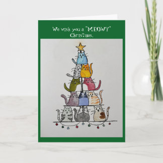 Cartes Pour Fêtes Annuelles meowy christmas