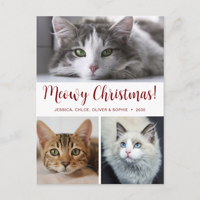 Cartes Pour Fêtes Annuelles Meowy Christmas 3 Photo (Devant)