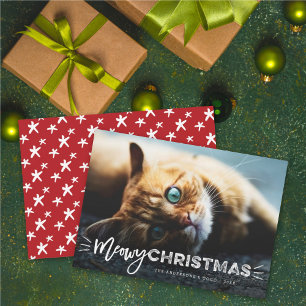 Cartes Pour Fêtes Annuelles Meowy Christmas Brush Script Amoureux des chats Ph