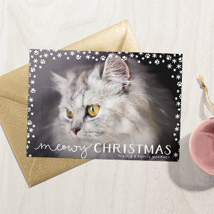 Cartes Pour Fêtes Annuelles Meowy Christmas Cat Lover Holiday Photo Card