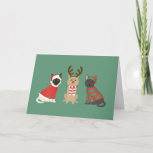Cartes Pour Fêtes Annuelles Meowy Christmas Cats