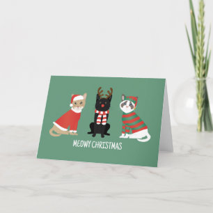 Cartes Pour Fêtes Annuelles Meowy Christmas Cats