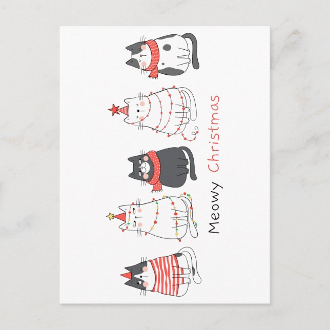 Cartes Pour Fêtes Annuelles Meowy Christmas Cats (Devant)