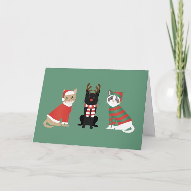 Cartes Pour Fêtes Annuelles Meowy Christmas Cats (Devant)