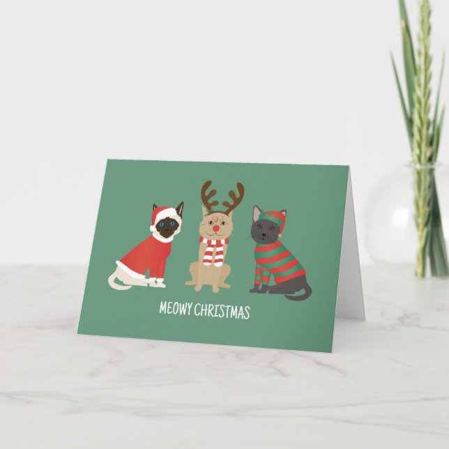 Cartes Pour Fêtes Annuelles Meowy Christmas Cats (Devant)