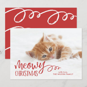 Cartes Pour Fêtes Annuelles Meowy Christmas Chat Pet Photo