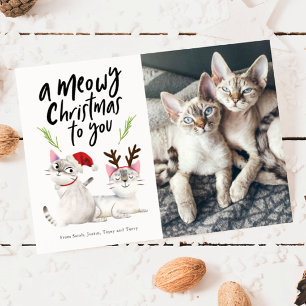 Cartes Pour Fêtes Annuelles Meowy Christmas Cute Cat Photo