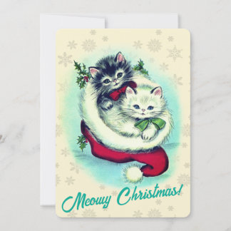Cartes Pour Fêtes Annuelles Meowy Christmas Cute Kittens Retro Artwork