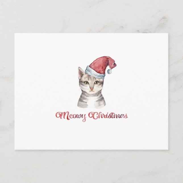 Cartes Pour Fêtes Annuelles Meowy Christmas Design pour Amoureux de les chats (Devant)
