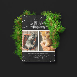 Cartes Pour Fêtes Annuelles Meowy Christmas - Deux Chats Photo Collage