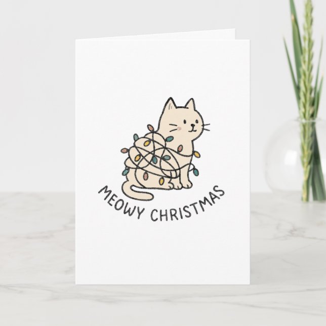 Cartes Pour Fêtes Annuelles Meowy Christmas - Funny Christmas Card (Devant)