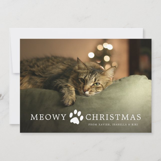 Cartes Pour Fêtes Annuelles Meowy Christmas Holiday Card (Devant)